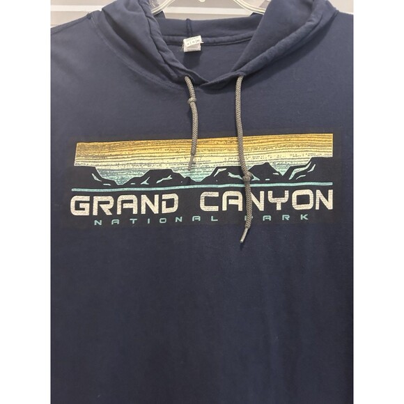 Pacific Mens Grand Canyon Navy Blue Long Sleeve Pullover T-shirt Hoodie Size XL - Picture 3 of 5